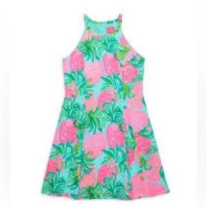 Lilly Pulitzer Girls Fernanda Dress in blue Ibiza pineapple shake size 8 NWT